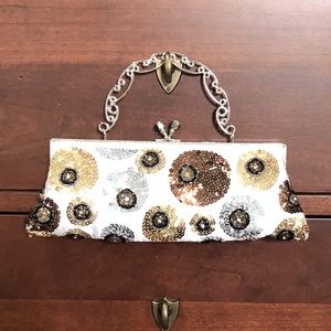 Gold Sequin Clutch Handbag